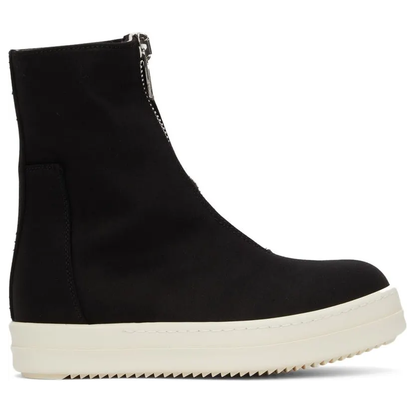 Rick Owens Drkshdw Off-White Canvas Zip Sneakers (DS02A3807 NDK)