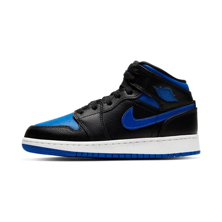 Air Jordan 1 Mid’Black Hyper Royal’ GS “Black / White / Hyper Royal” (554725-068)
