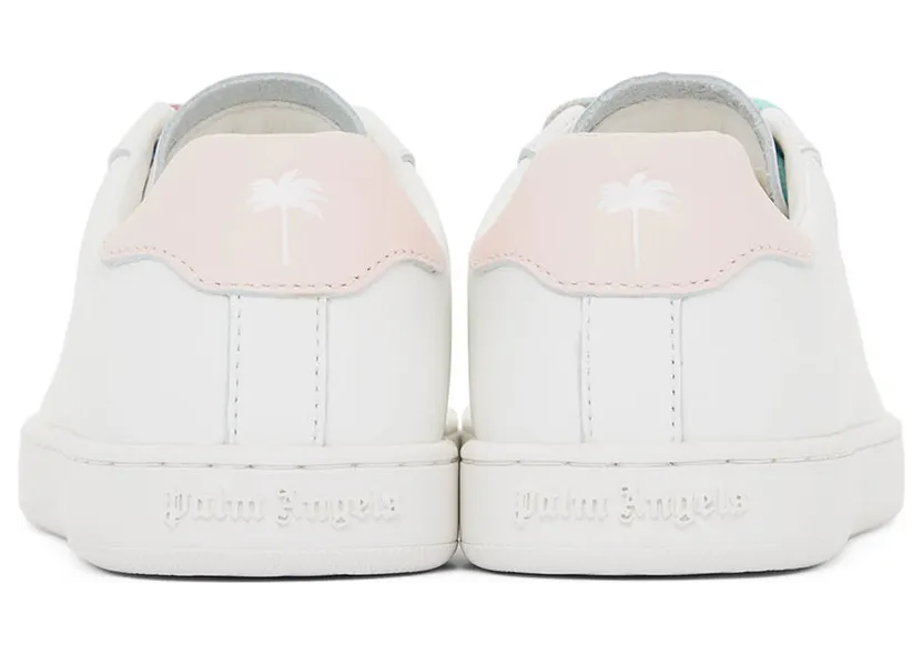 Palm Angels Kids White & Pink Palm 1 Sneakers (PGIA002S22LEA0020130) (2)