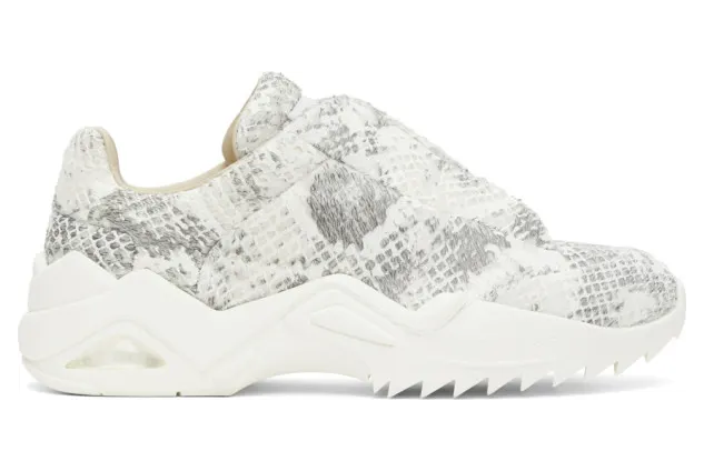 Maison Margiela Grey and White Snake New Future Sneakers (S37WS0493 P3469)