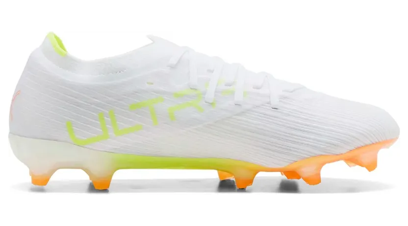 Puma Ultra Nitro 7 Match White FG Fußballschuhe 01 – PUMA white/yellow alert/heat fire 44 für Herren, weiß, Größe 42 EU (109387)