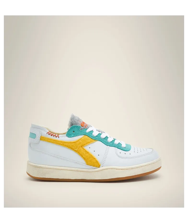 Diadora Mi Basket Row Cut Tennis Bianco / Giallo Tuorlo (201.178541-C9158)