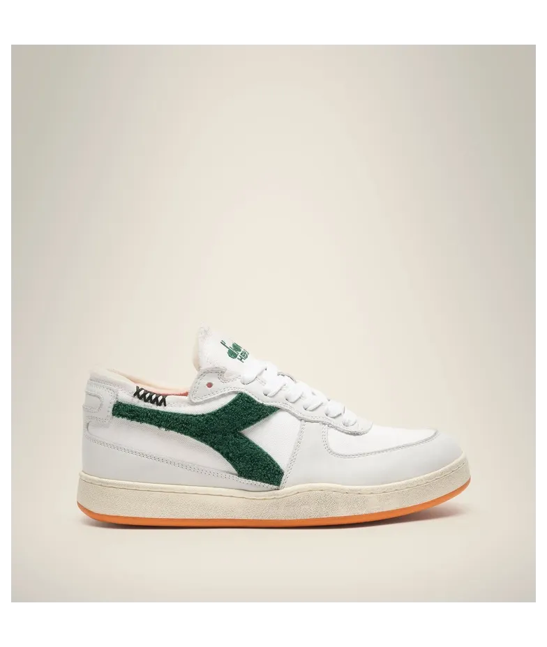 Diadora Mi Basket Row Cut Terry Bianco / Verde Eden (201.178542-C7213)