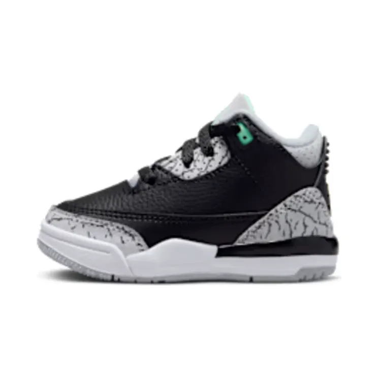 Air Jordan 3 TD “Black / Wolf Grey / White / Green Glow” (DM0968-031)
