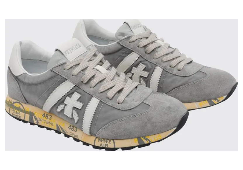 Premiata Lucy Cotton Twill and Nylon Sneakers Grey (LUCY8187)