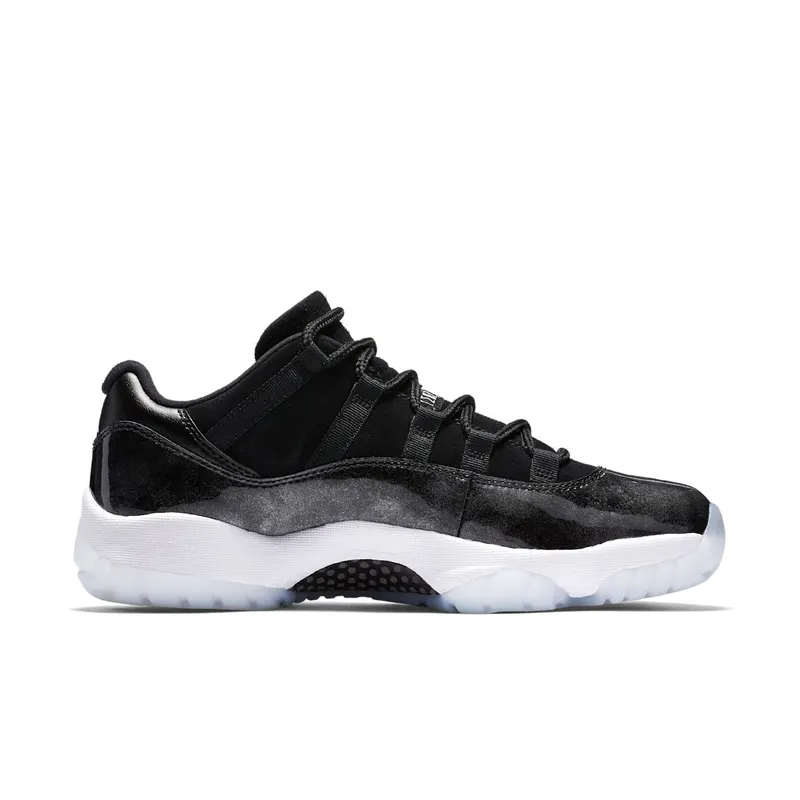 Jordan 11 Retro Low Barons Black/Metallic Silver-White (528895-010)