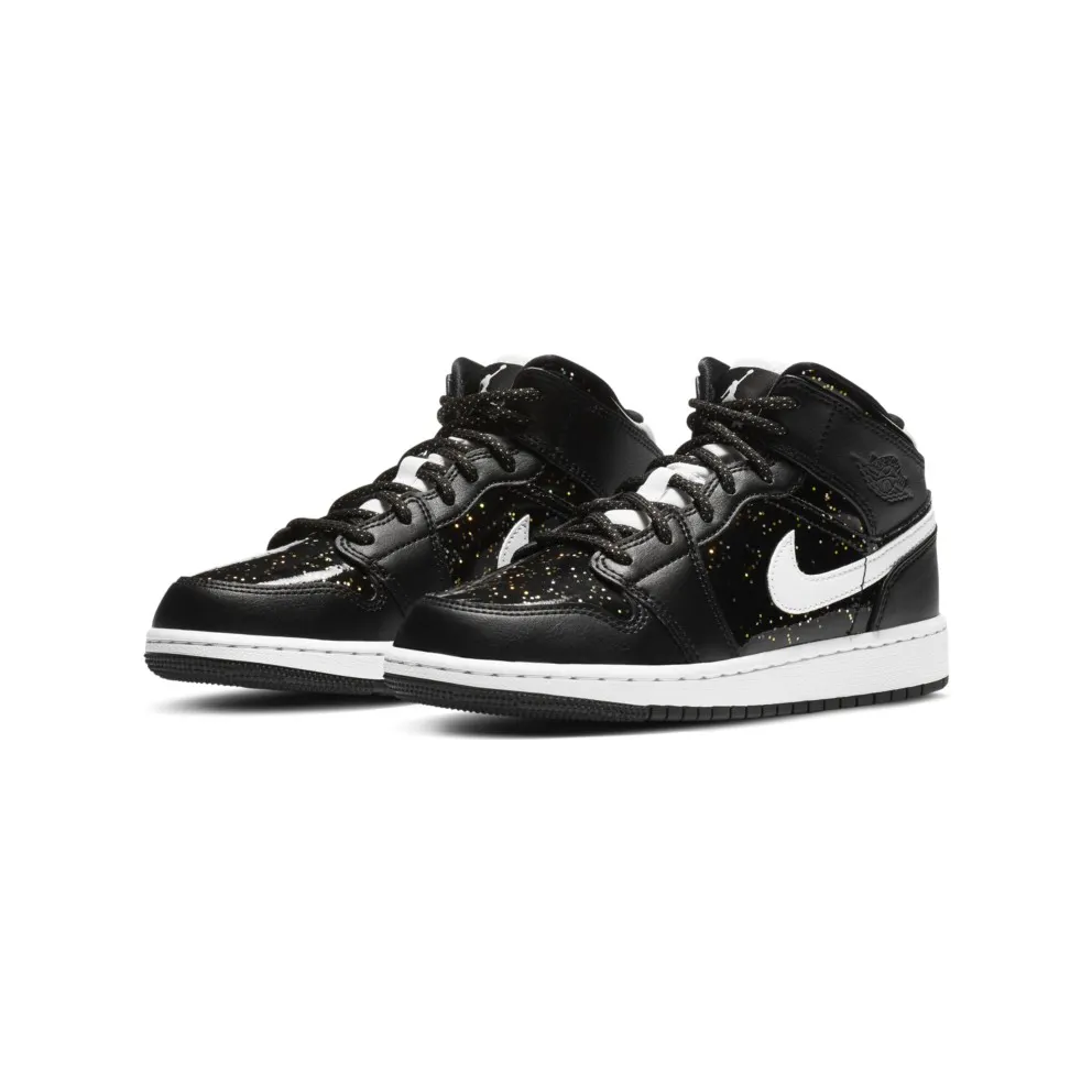 Jordan 1 Mid Black Speckle (GS) Black/White (AV5174-001)