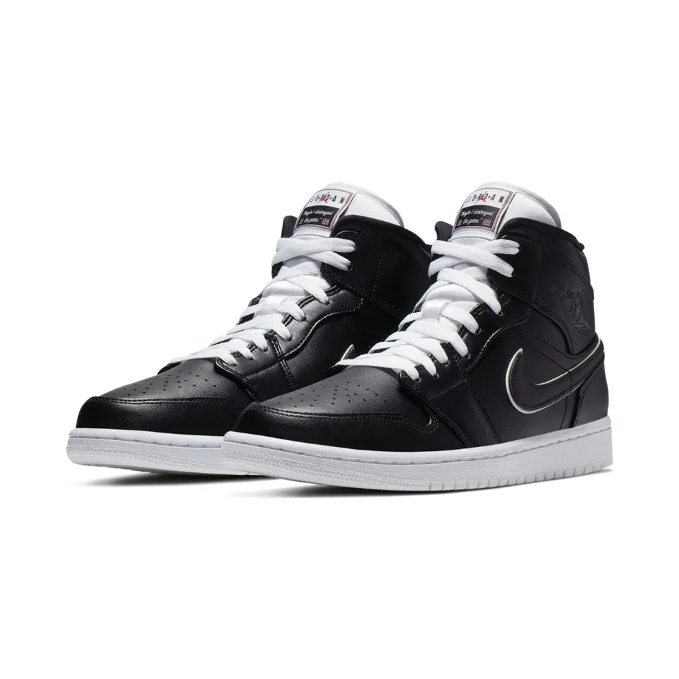 Jordan 1 Mid Maybe I Destroyed The Game Black/Black-White-Gym Red (852542-016)