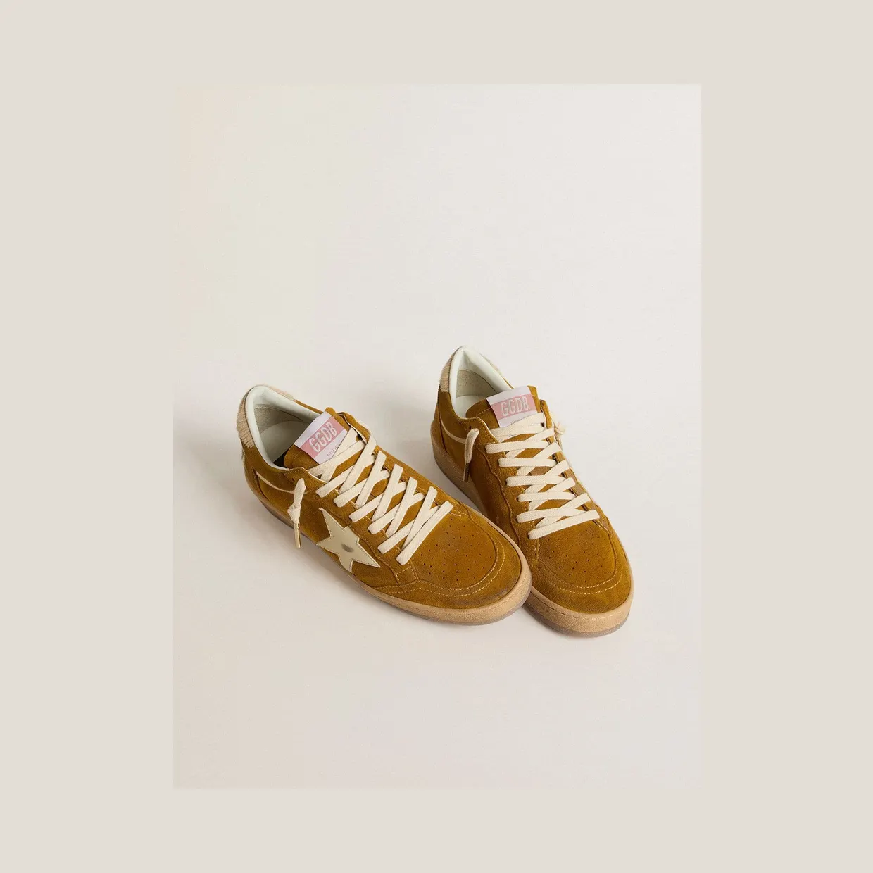 Golden Goose Ball Star In Suede With Beige Leather Star And Pony Skin Heel Tab (GWF00117.F007473.15776) (2)