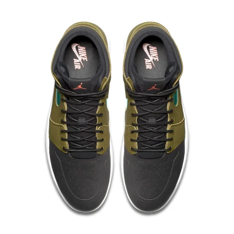 Jordan 1 Retro High Nouveau Militia Green Militia Green/Hyper Orange-Black-White (819176-306)