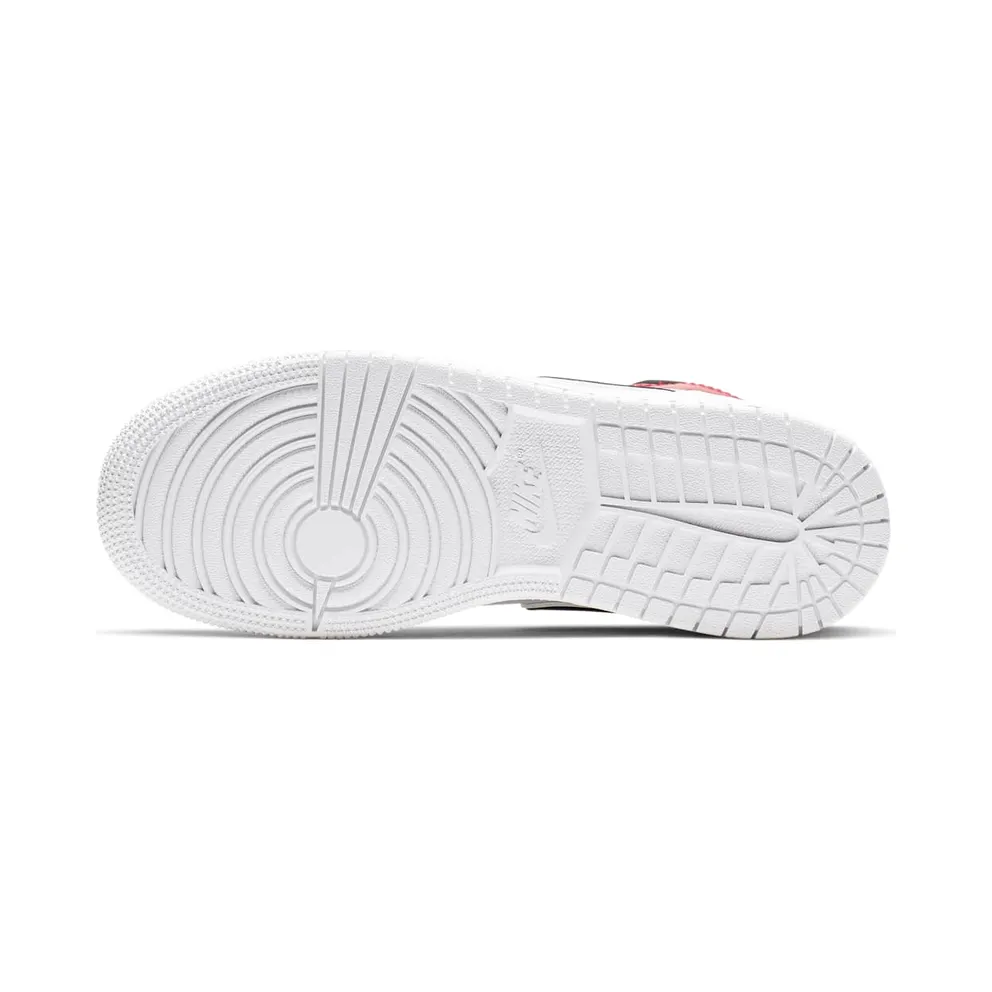 Jordan 1 Mid White Black Gym Red (GS) White/Black-Gym Red (554725-116)