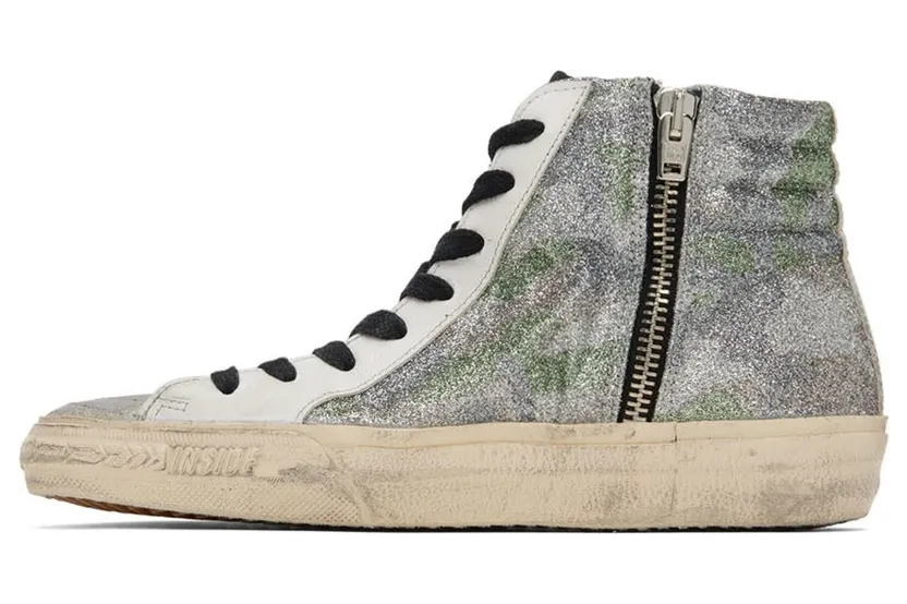 Golden Goose Silver & White Slide Classic High-Top Sneakers (GWF00115.F002572.81535) (3)