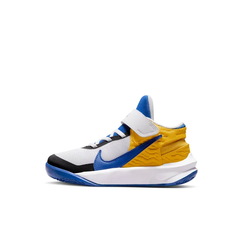 Nike Team Hustle D 10 FlyEase White Yellow Ochre Game Royal (DZ2761-141)