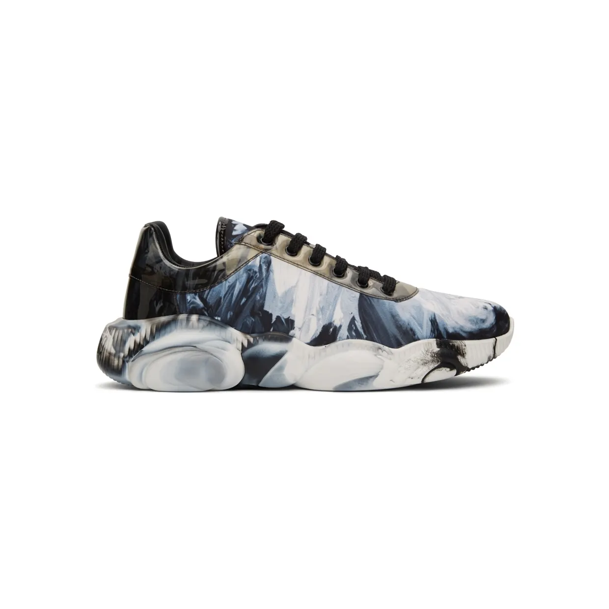 Moschino Blue & White Graphic Print Teddy Sneakers (MB15273G0D GS5)