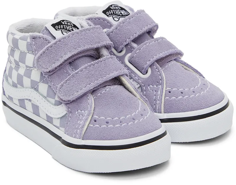Vans Baby Purple & White Checkerboard Sk8-Mid Reissue V (VN00018WARV1)