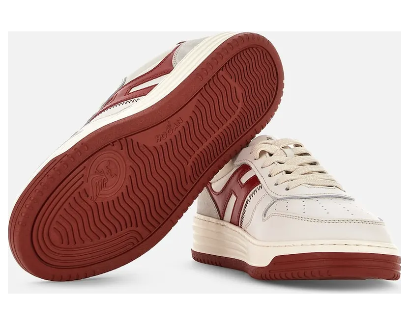 Sneakers Hogan H630 White Red Grey (HXM6300EU50ODZ958K) (4)