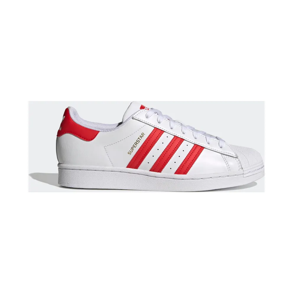 adidas Superstar Schuh Cloud White / Vivid Red / Gold Metallic (H68094)