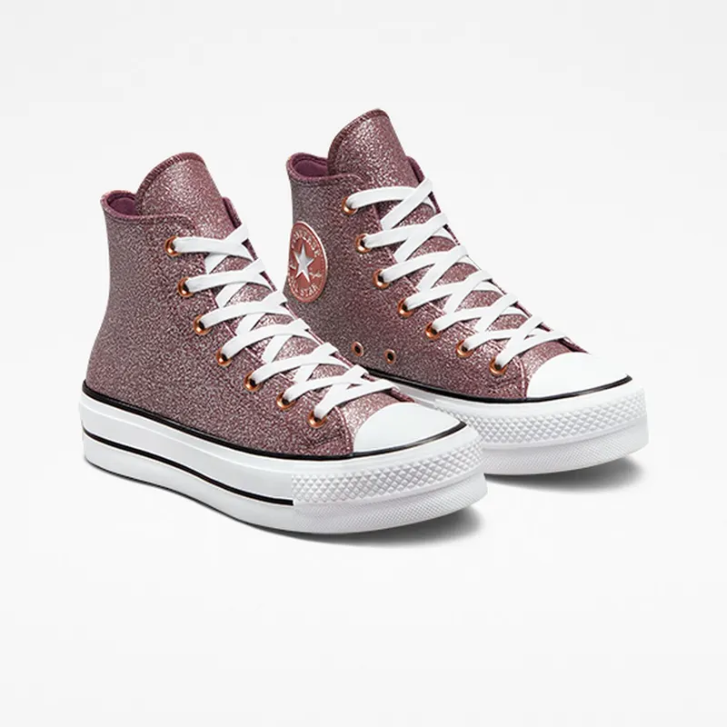Converse Chuck Taylor All Star Lift Platform Metallic Glitter Dark Wine/copper/White (A03240C)