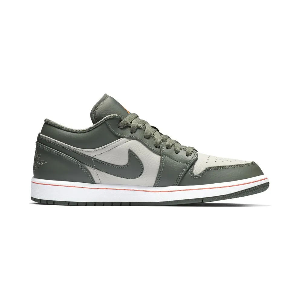 Jordan 1 Low Military Green White/Hyper Crimson-Light Bone-Vintage Lichen (553558-121)