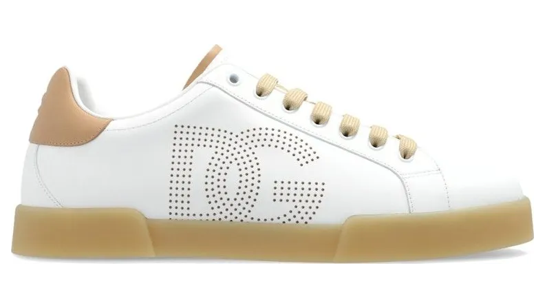 Dolce & Gabbana Portofino Sneaker Perforated DG Logo White Cream (CS2277 A9U73 8Z151)
