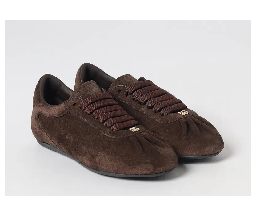 Dolce & Gabbana Suede Low-Top with Embossed Logo Ebony (CK2485A058180081)