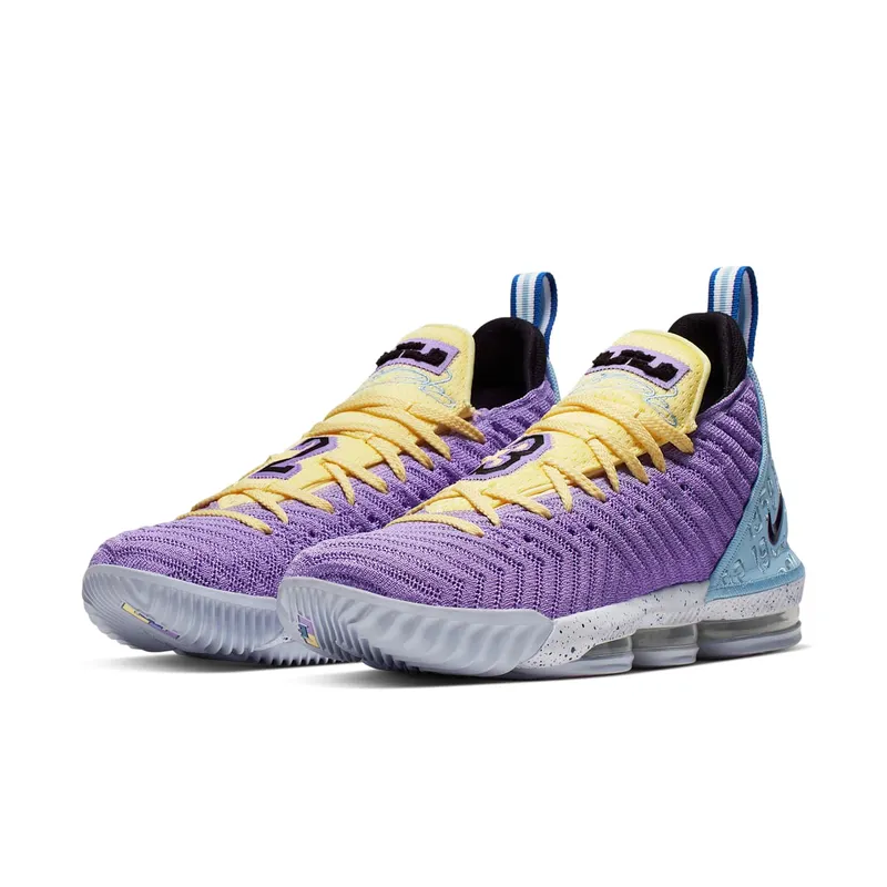 Nike LeBron 16 Lakers Championships Atomic Violet/Bicycle Yellow-Half Blue (CK4765-500)