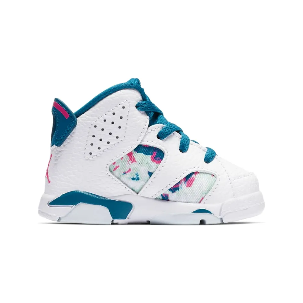 Jordan 6 Retro White Laser Fuchsia Green Abyss (TD) White/Laser Fuchsia-Green Abyss (645127-153)