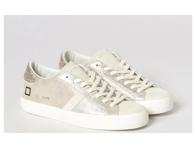 D.A.T.E D. A.T. E. Hill Sneakers in Laminated Suede Platinum (W441HLSTPL)