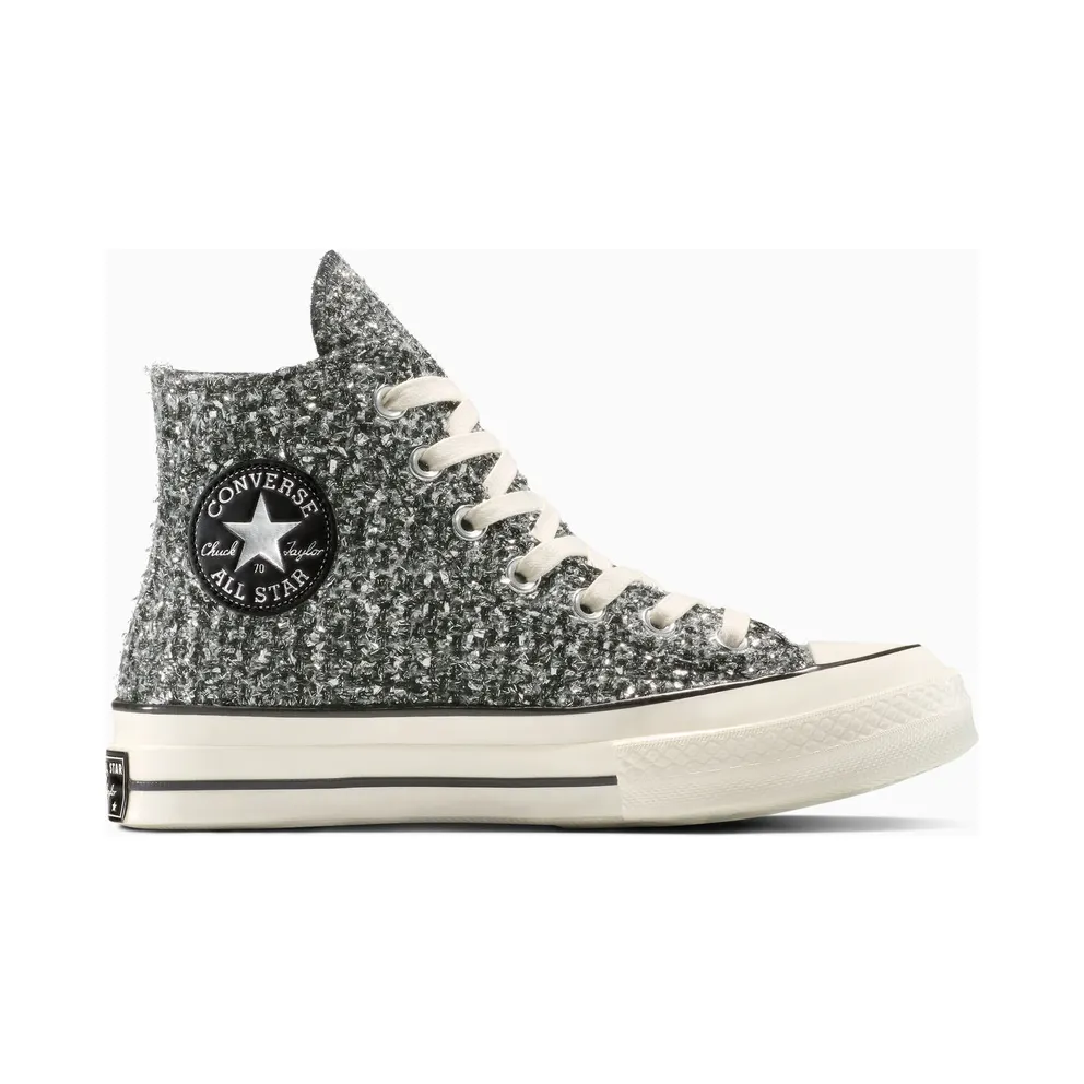 Converse Chuck 70 Metallic Tweed Black, Silver Black/Silver/Egret (A14442C)