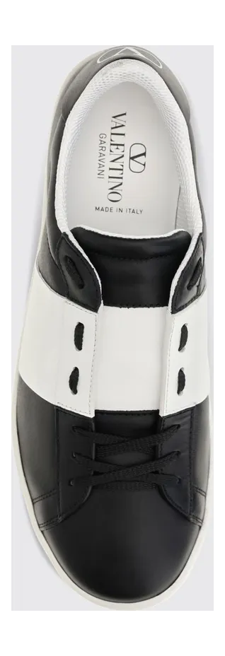 Valentino garavani Open Calf Leather Sneakers with VLogo Signature Black (S0N84BYA0NI) (3)