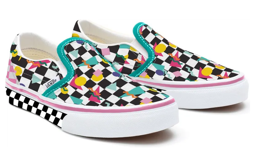 VANS Gepersonaliseerde Kids Geometric Checkerboard Slip-on Multicolour (VN0A3CST063)