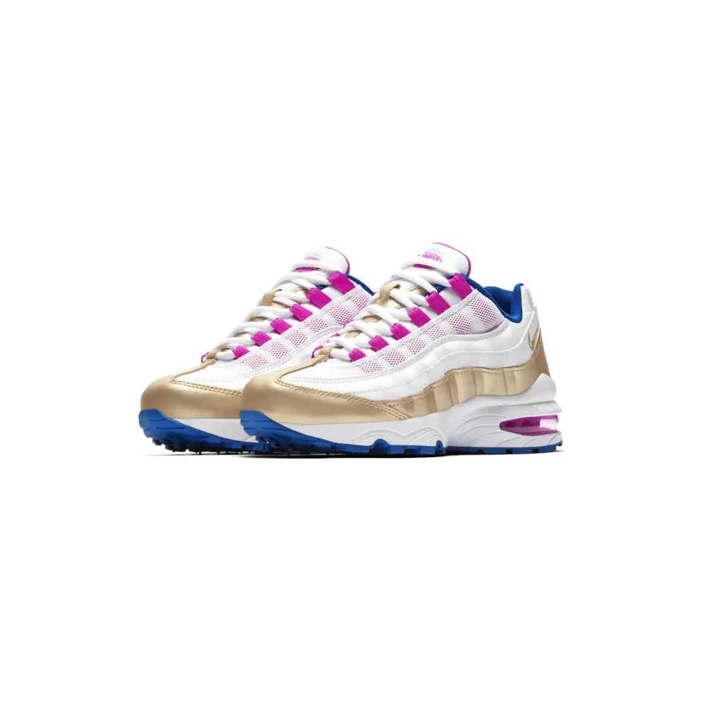Nike Air Max 95 Peanut Butter & Jelly (GS) White/Metallic Gold-Racer Blue (310830-120)