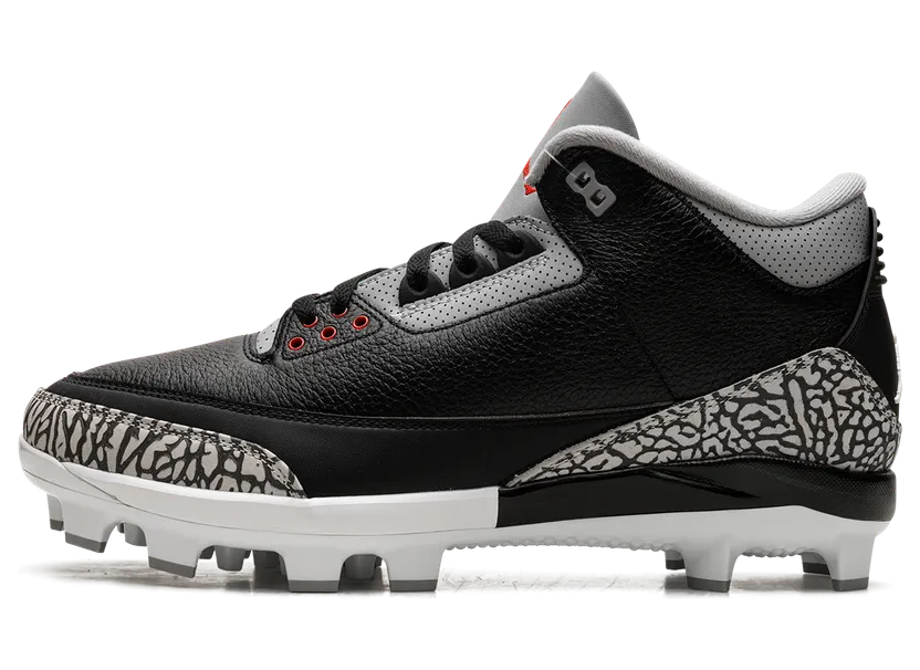 Air Jordan 3 Cleats “Black Cement” (FZ8627-001)