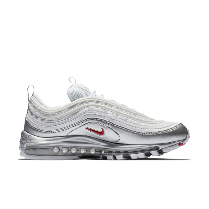 Nike Air Max 97 Silver White White/Varsity Red-Metallic Silver-Black (AT5458-100)