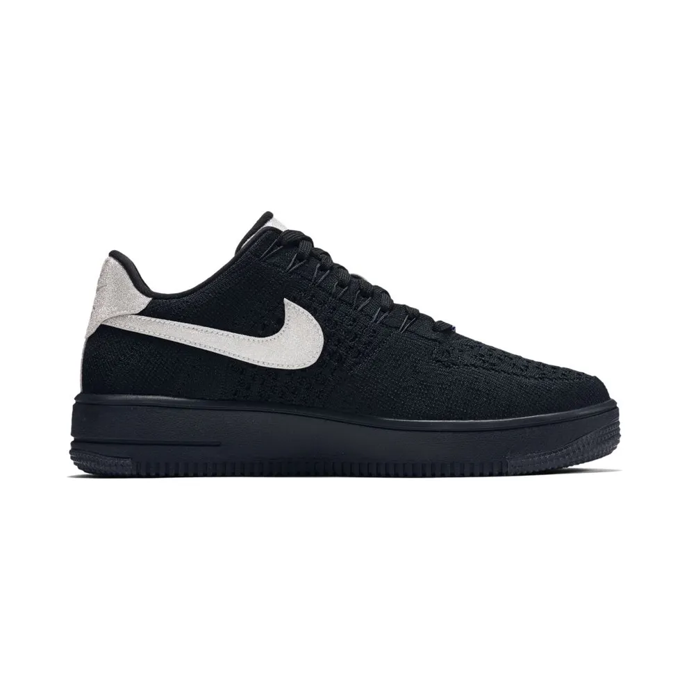 Nike Air Force 1 Flyknit Low Black Metallic Silver Black/Metallic Silver-Black (908670-001)