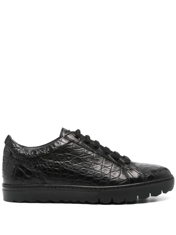 Kiton with krokodillen-reliëf – Black (USSA157N0010209001)