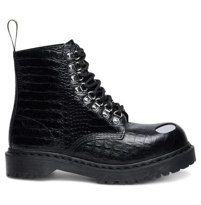 Dr. Martens 1460 Pascal Bex Steel Toe Leather Boot Black Croc Embossed Analine (42624001)