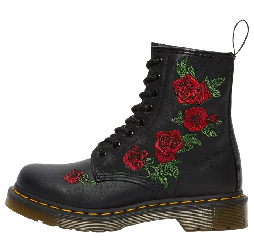 Dr Martens 1460 Vonda Floral Leather Lace Up Boots “Black — Softy T” (24722001)