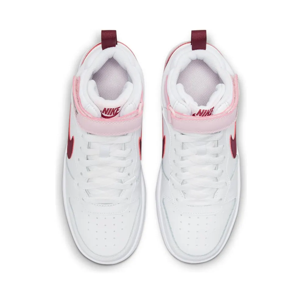 Nike Court Borough Mid 2 White Pink Foam (GS) (CD7782-104)