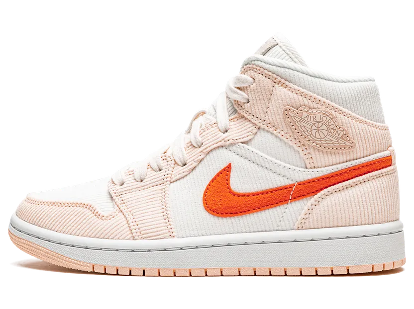 Jordan 1 Mid SE Corduroy Sail – “Sail / Orange Quartz-white-orange” (DA8009-108)