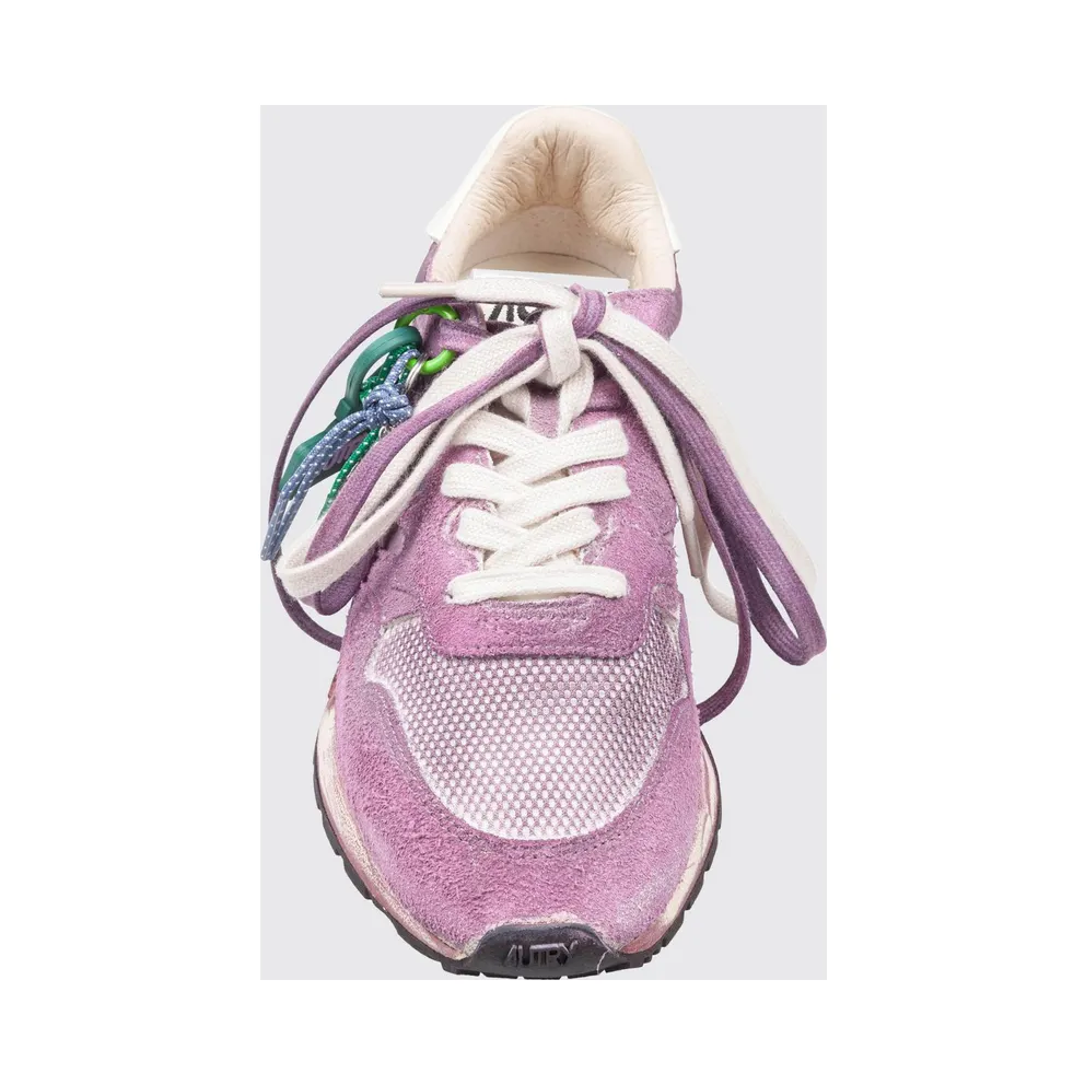 Autry Reelwind Super Vintage Bicolor Low-Top in Suede and Mesh Pink (WVLWYG05)