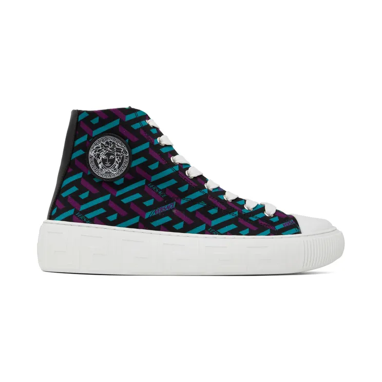 Versace Multicolor Greca High-Top Sneakers (DSU8403 1A02719)