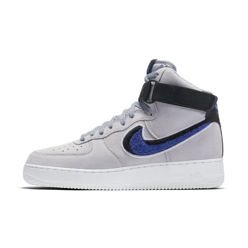 Nike Air Force 1 High Chenille Swoosh Wolf Grey Wolf Grey/Game Royal-Black-White (806403-015)