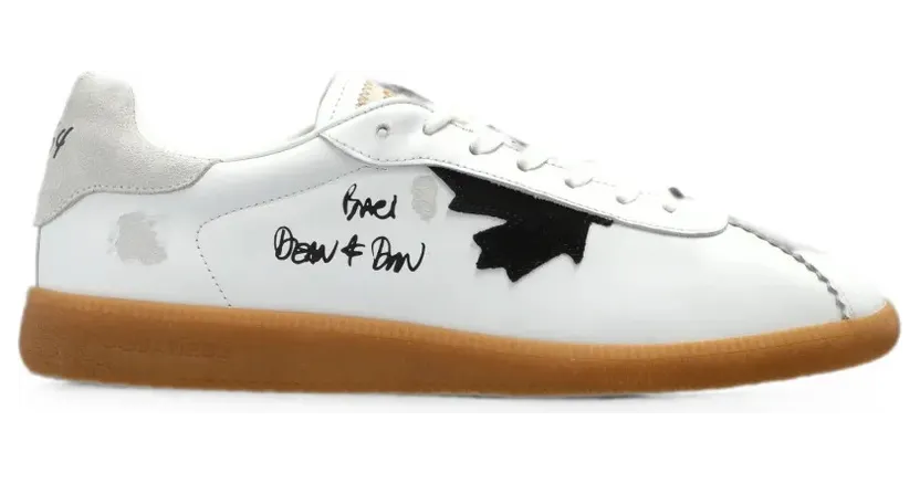 DSQUARED2 Rebel leren with esdoornblad-applicatie – White (SNM046818908285)