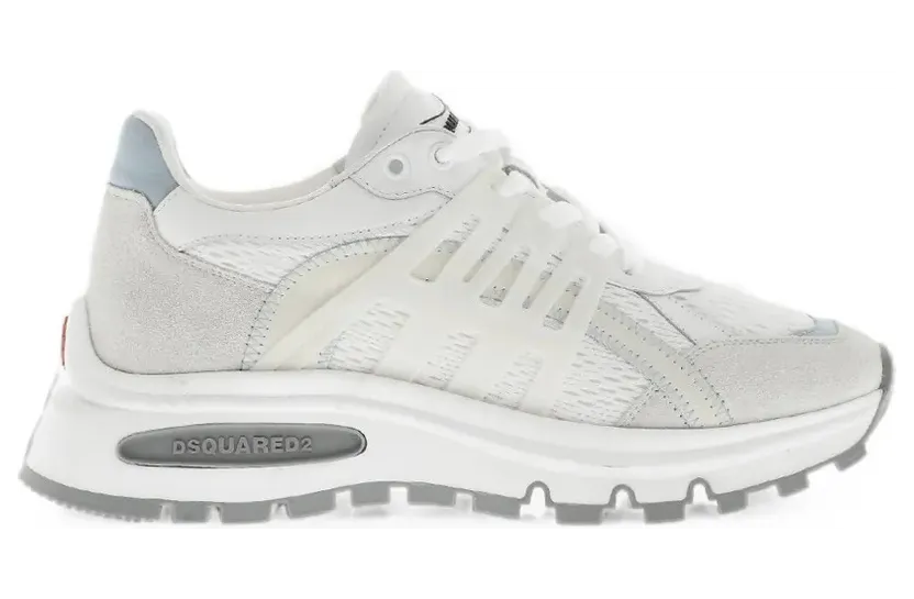 DSQUARED2 Run DS2 leather and fabric low-top – White (SNW026635507399)