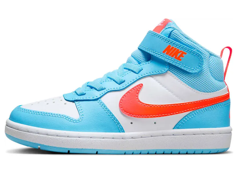 Nike Court Borough Mid 2 Aquarius Blue White Total Orange (HF4792-407)