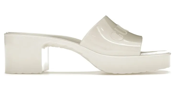 Gucci 60mm Slide Sandal White Rubber (624730 J8700 9022)