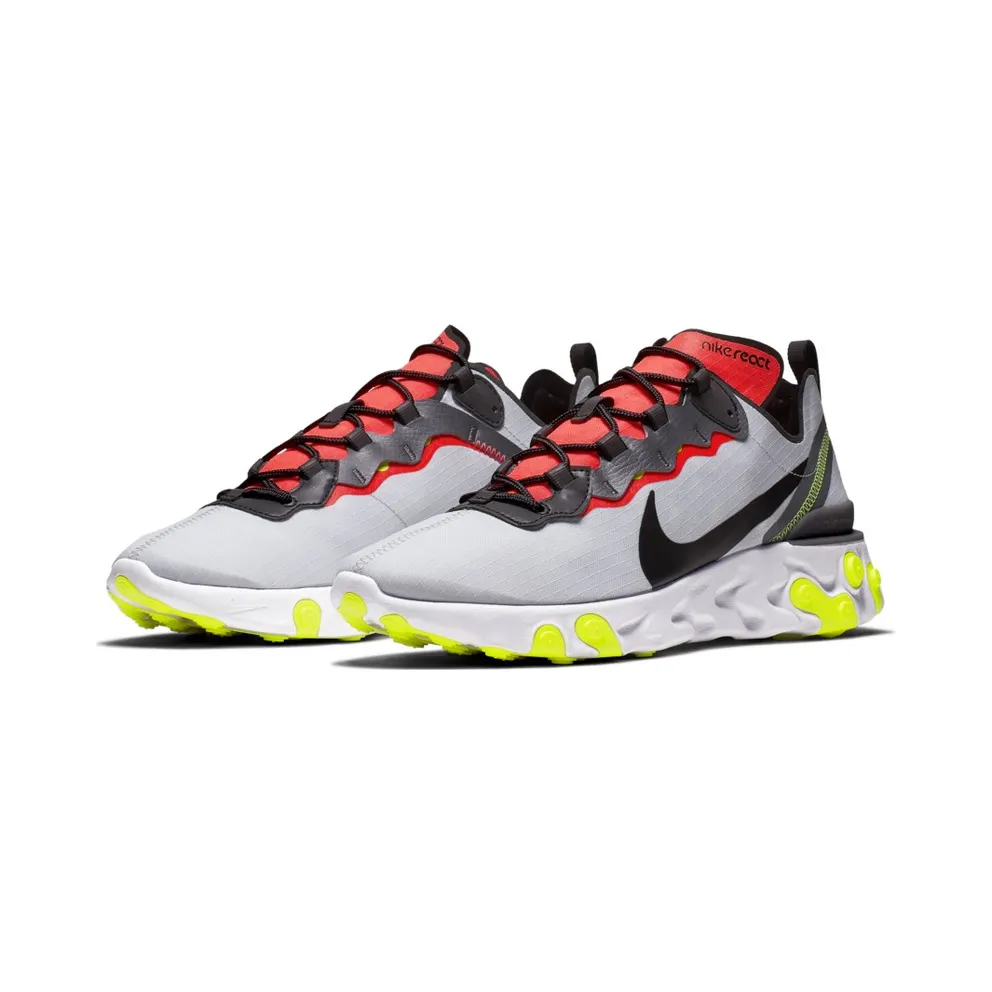 Nike React Element 55 Pure Platinum Bright Crimson Volt Pure Platinum/Black-Dark Grey-Bright Crimson-Volt-White (BV1507-003)