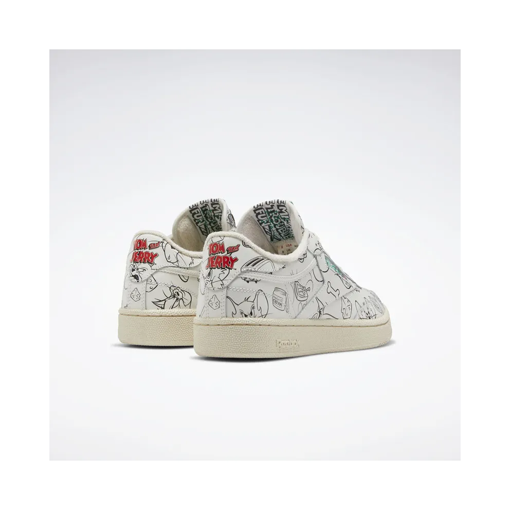 Reebok Club C Tom & Jerry All-Over Chalk/Paper White-Excellent Red (Other Brands Other)