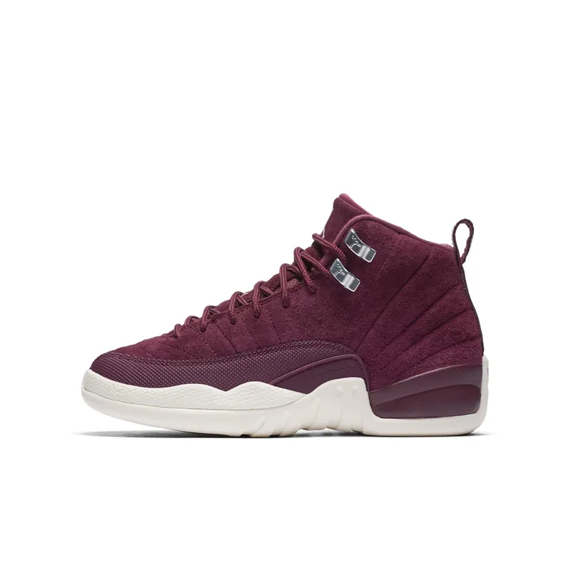 Jordan 12 Retro Bordeaux (GS) Bordeaux/Sail-Metallic Silver (153265-617)